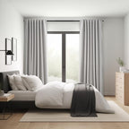 Topfinel 105 Inches Long Custom Black Out Faux Thick Linen Drapery Two Panels - Image 7