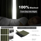 Topfinel 90 Inch Long Linen Blackout Curtains 2 Panels Set, Back Tab Pinch - Image 6