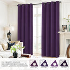 Yakamok Room Darkening 100% Blackout Curtains Grommet Window Treatments - Image 6