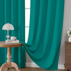 CUCRAF Turquoise Blackout Curtains 96 inch Length 2 Panels Set, Rod Pocket Room - Image 5