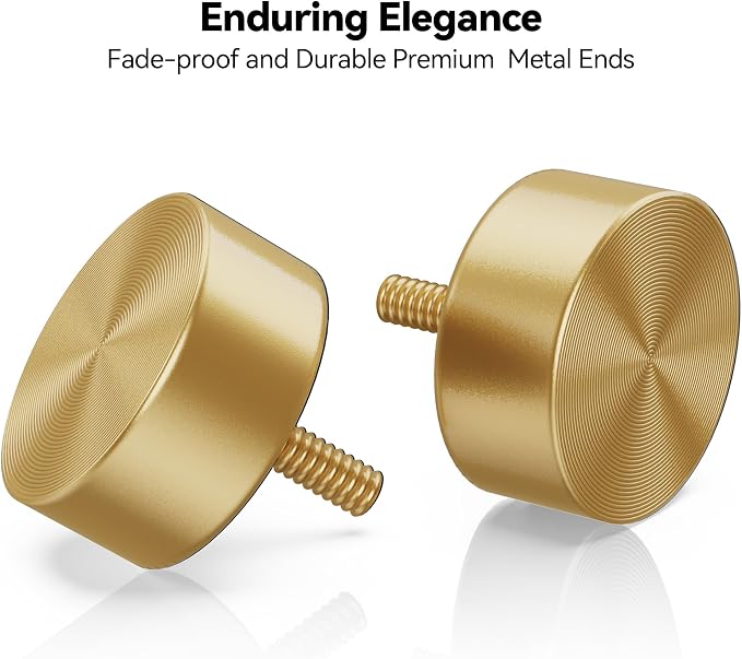 YaFex Heavy Duty Curtain Rods 32-90 Inch, 1 Inch Adjustable Gold Curtain Rod - Image 3