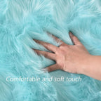 Latepis Blue Runner 2x5 Faux Sheepskin Rug Washable Fur Rug Living Room Carpet - Image 4