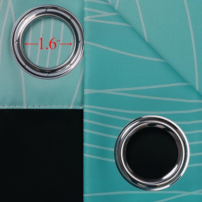 Estelar Textiler Navy Blue and Teal Gradient Blackout Curtains - Image 7