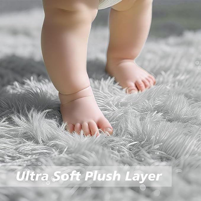 yulidayang Soft Round Area Rug for Kids Bedroom, Fluffy Fuzzy Shaggy Rug - Image 2