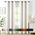 MIULEE Ivory Blackout Curtains for Bedroom Living Room 72 Inches Long 2 Panels by MIULEE