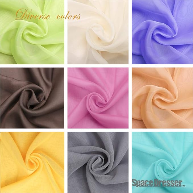 SpaceDresser Basic Rod Pocket Sheer Voile Window Curtain Panels Cyan Blue 1 - Image 10