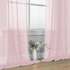 OVZME Blush Pink Sheer Curtains 84 Inches Long 2 Panels - Image 6