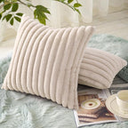 decorUhome Summer Cozy Faux Fur Throw Pillow Covers 16x16 Set of 2 Decorative - Image 4