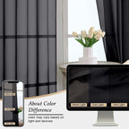 Black Sheer Curtains for Bedroom Living Room 96 Inches Long 2 Panels, Modern - Image 7