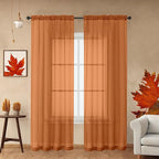 OWENIE Sheer Curtains 63 inch Length 2 Panels Set, Rod Pocket Voile Fimly Sheer by OWENIE