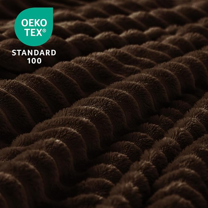 BEDELITE Fleece Blanket Twin Size – 3D Ribbed Jacquard Soft and Warm Decorative - Image 4