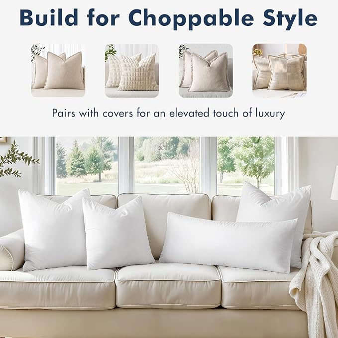 MIULEE 24x24 Euro Pillow Inserts, Decorative Fluffy Throw Pillow Inserts Cotton - Image 4