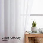 Simplebrand Sheer White Curtains 120 Inches Long, Extra Long Rod Pocket Solid - Image 3