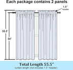 Simplebrand Lavender Semi Sheer Curtains 54 Inch Length 2 Panels, Geometric - Image 7