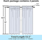 Simplebrand Grey Semi Sheer Curtains 54 Inch Length 2 Panels, Geometric - Image 7