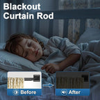 Black Curtain Rods for Windows 48-90Inch Heavy Duty Wrap Around Blackout - Image 4