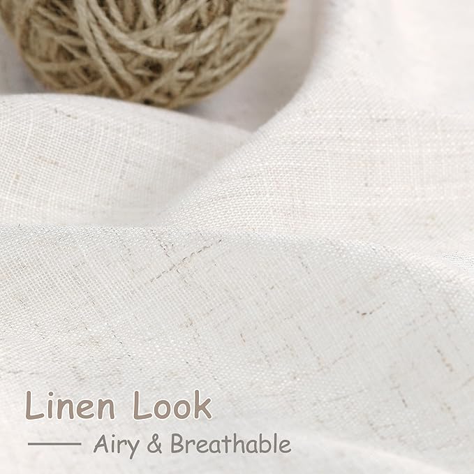 Nanspring Ivory White Curtains 80 Inches Length - Image 3