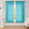OWENIE Sheer Curtains 63 inch Length 2 Panels Set, Rod Pocket Voile Fimly Sheer by OWENIE