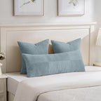 Fancy Homi Set of 2 Light Blue Euro Decorative Throw Pillow Covers 28x28 Inch - Image 5