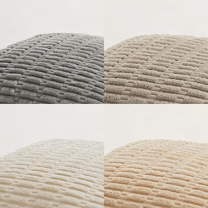 Fancy Homi 4 Packs Neutral Long Lumbar Decorative Throw Pillow Covers 12x24 Inch - Image 5