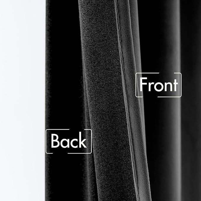 MIULEE Black Velvet Curtains 96 inches 2 Panels - Image 6