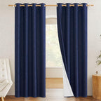 NICETOWN Vintage Open Linen Weave Flax Thermal Curtains, 100% Blackout Curtains by NICETOWN