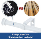 Curtain Rods 2 Pack 5/8 inch White Curtain Rods - Image 4