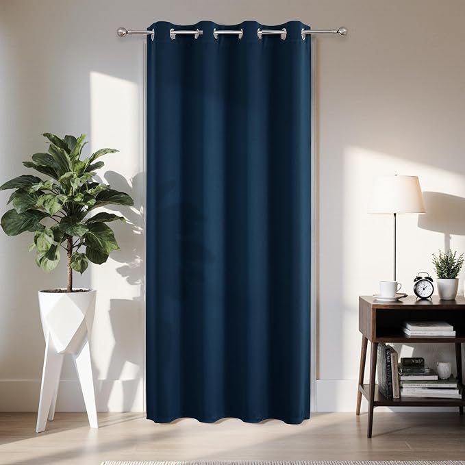 Joydeco Blackout Door Curtain for Doorway Privacy 108 Inches Long, Grommet by JOYDECO