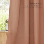 NICETOWN Terracotta Short Linen Curtains - Image 3