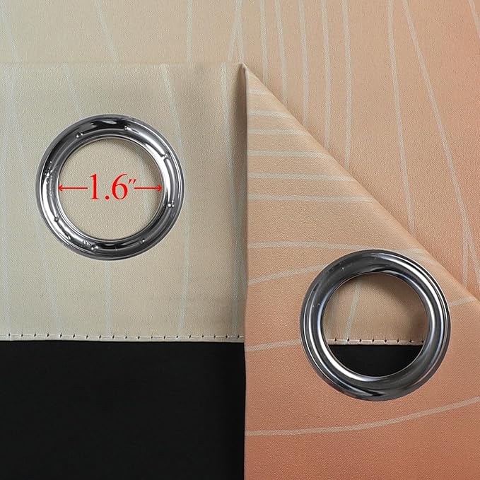 Estelar Textiler Burnt Orange and Greyish White Ombre Blackout Curtains - Image 7