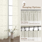 Chyhomenyc Ivory Sheer Curtains 90 Inch Length 2 Panels Set, Light Filtering - Image 5