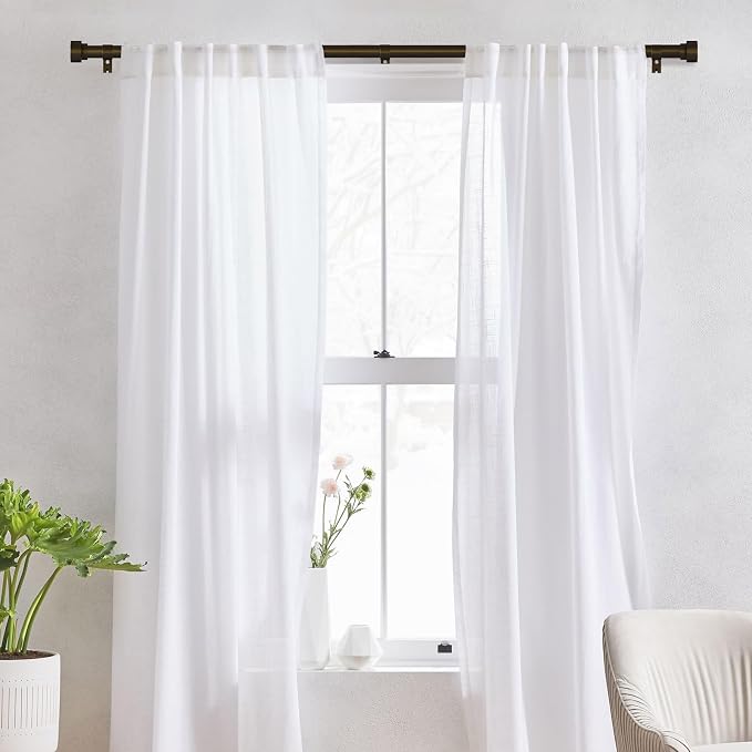 IFELS Heavy Duty Curtain Rods for Windows 28 to 48 Inch, 1 Inch Bronze Window - Image 2