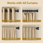 YaFex Curtain Rods 32-170 Inch, Heavy Duty 1 Inch Adjustable Curtain Rod - Image 6