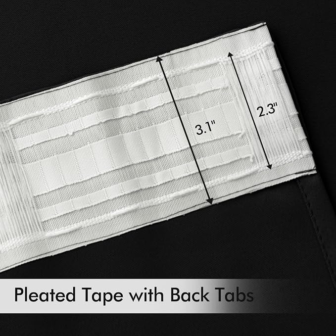 MIULEE Back Tab Blackout Curtains 84 Inch Length 2 Panels Set - Image 4