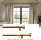Lootkell Gold Curtain Rods for Windows 72 to 144 Adjustable Modern Curtain Rod - Image 4