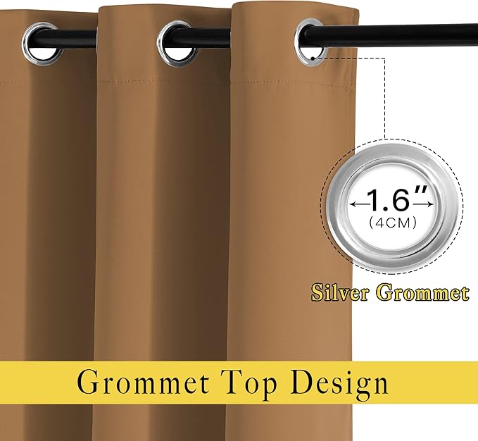 NICETOWN Blackout Doorway Curtains 80 inches Long 2 Panels Set, Grommet Thermal - Image 2