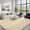 8x10 Area Rugs for Living Room Rug: Soft Fluffy Shag Beige Rugs for Bedroom by CarpetAddColortoYourLife