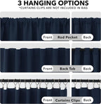 Deconovo Blackout Curtains, Thermal Insulated, W42 x L72 2 Panels, Back Tab - Image 2