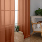 Chyhomenyc Orange Sheer Curtains 72 Inch Length 2 Panels, Light Filtering Soft - Image 9