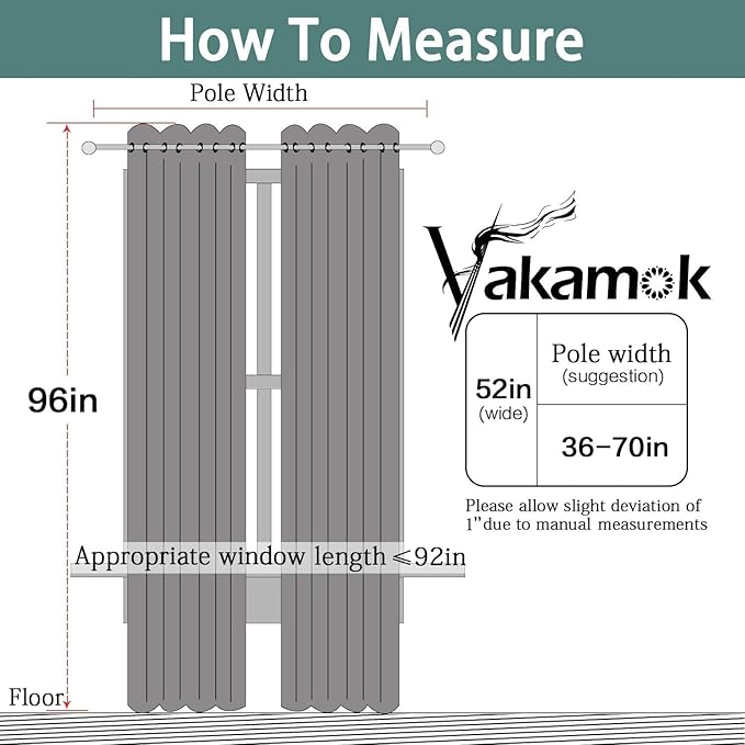 Yakamok Blackout Curtains Room Darkening Thermal Insulated - Image 7
