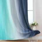 Estelar Textiler Navy Blue and Teal Gradient Blackout Curtains - Image 6