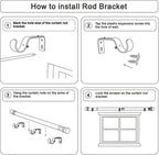 Byondeth Curtain Rods for Windows 16 to 120 Inches Adjustable Length 1 Inch - Image 7