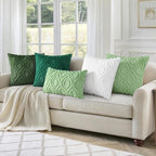 decorUhome Throw Pillow Covers 16x16 Inch Set of 2, Soft Plush Faux Wool Green - Image 5