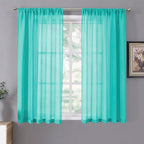 Tollpiz Short Sheer Curtains Living Room Linen Textured Curtain Sheers Light by Tollpiz