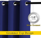 NICETOWN Navy Blue Bedroom Blackout 90 inch Curtains - Image 2