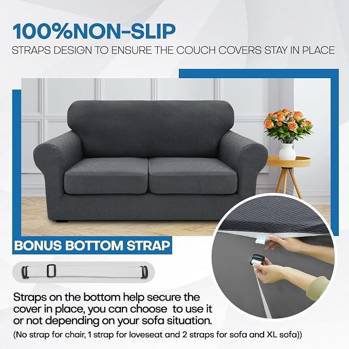 XINEAGE 2026 New 4 Pieces Extra Large Couch Covers - Image 5