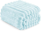 Exclusivo Mezcla Twin Size Flannel Fleece Blanket, Super Soft Striped Jacquard - Image 6