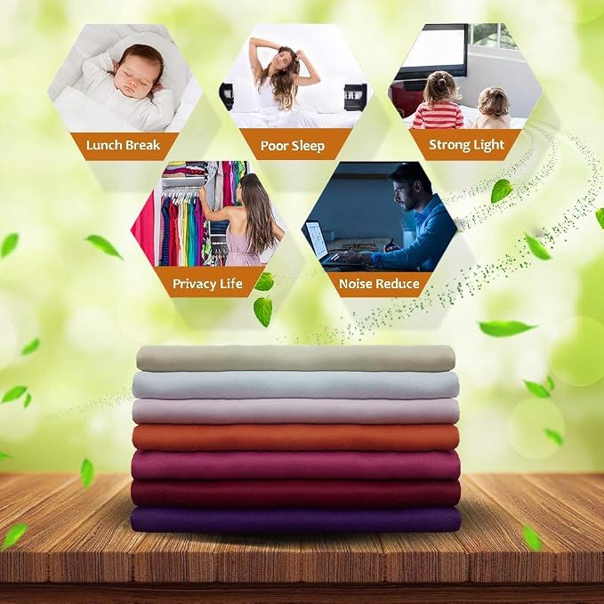 NICETOWN ROM Darkening Curtains 45 inch Length 2 Panels, Thermal Insulated - Image 7
