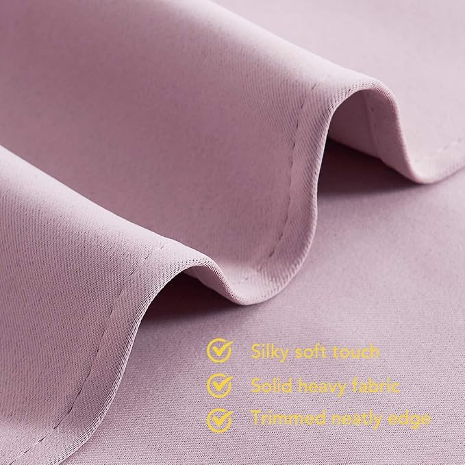 NICETOWN Blackout Window Curtains 80 inch Long, 2 Panels, 34 inch, Baby Pink - Image 5