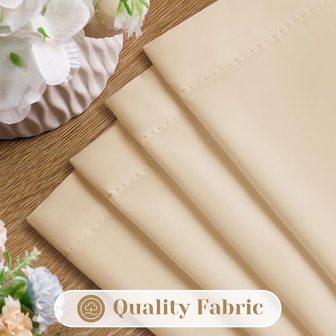 HOMEIDEAS Non-See-Through Beige Privacy Sheer Curtains, 52 X 96 Inches Long 2 - Image 4